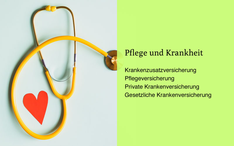 Krankenzusatzversicherung, Pflegeversicherung, Private und gesetzliche Krankenversicherung